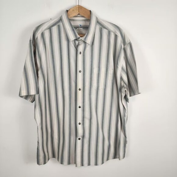Kuhl Other - Kuhl Men's The Bohemian Stripe Woven Button Front White Blue Shirt Size XXL